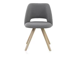 Pack 4 sillas tapizadas nido de abeja en gris con patas madera natural hevea