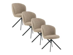 Pack 4 sillas tapizadas tweed marrón moteado
