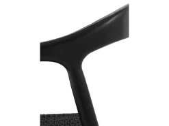 Pack 4 sillones negros madera de fresno con asiento trenzado