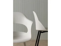 Pack 4 sillones pp color blanco con patas metálicas