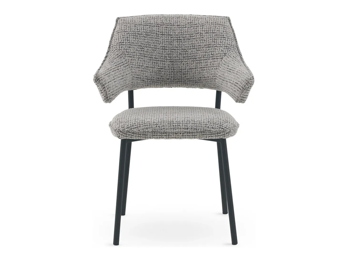 Pack 4 sillones tapizados chenilla jaspeado gris claro
