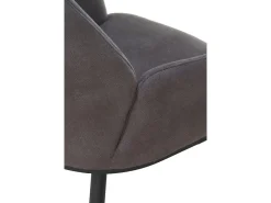 Pack 2 sillones tapizados en gris oscuro patas metálicas negras