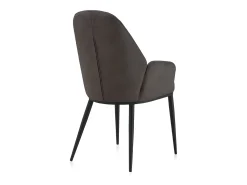 Pack 2 sillones tapizados en gris oscuro patas metálicas negras