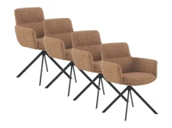 Pack 4 sillones tapizados tweed terracota moteado