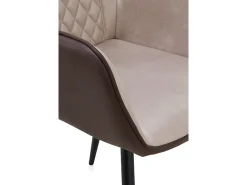 Pack 2 sillones tapizados bicolor patas metálicas negras