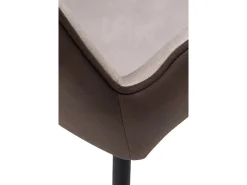 Pack 2 sillones tapizados bicolor patas metálicas negras