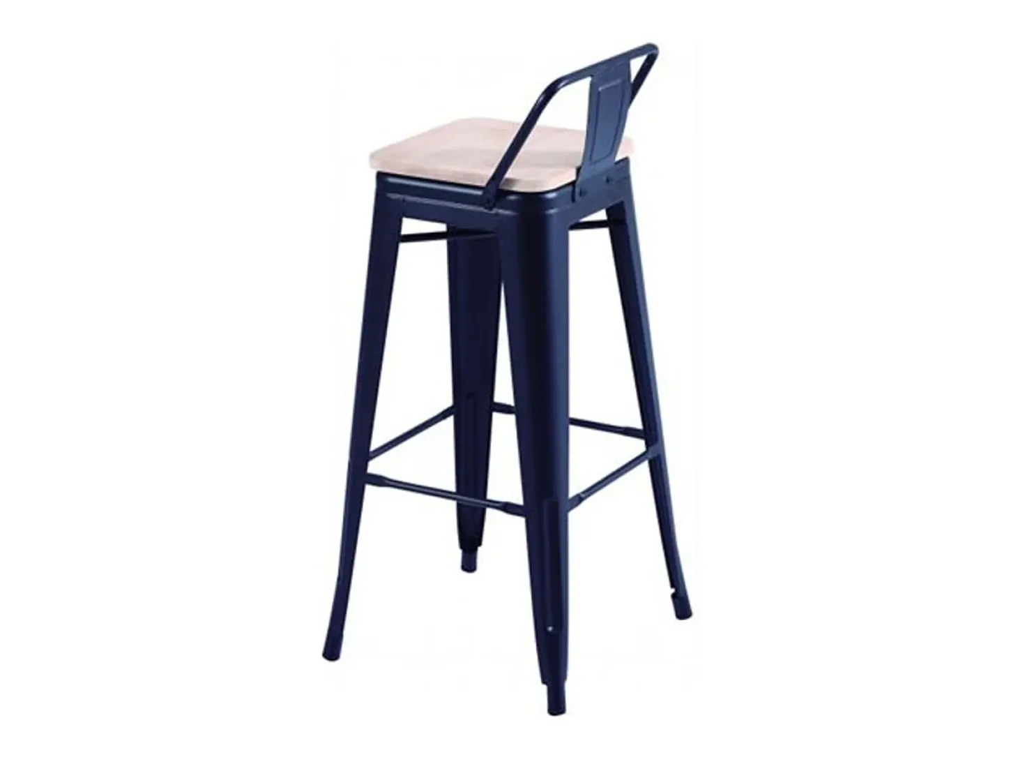 Pack 4 taburetes altos Tolix negro asiento roble Nordish 93x30x33 cm Adec