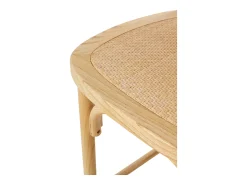 pack 2 taburetes madera de olmo con asiento y respaldo trenzado