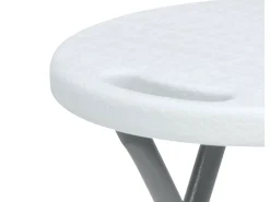 Pack 2 Taburetes Plegables de Resina y Acero 31x45cm Blancos 7house