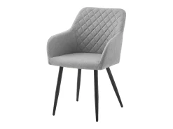 Pack comedor Rombo estilo industrial gris y negro 4 sillas con reposabrazos