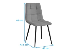 Pack comedor sillas Raf estilo industrial gris y negro (2) 85x43x48 cm