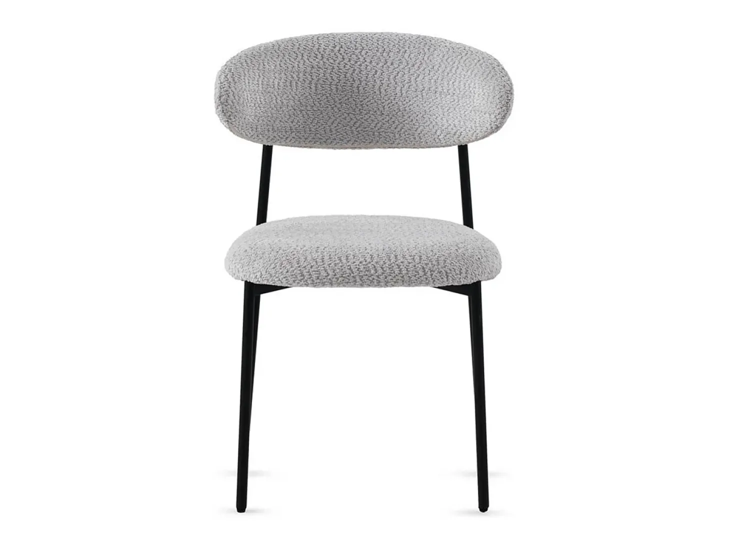 Pack de 4 sillas tapizadas en chenilla color gris claro