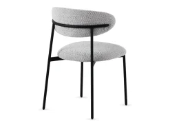 Pack de 4 sillas tapizadas en chenilla color gris claro