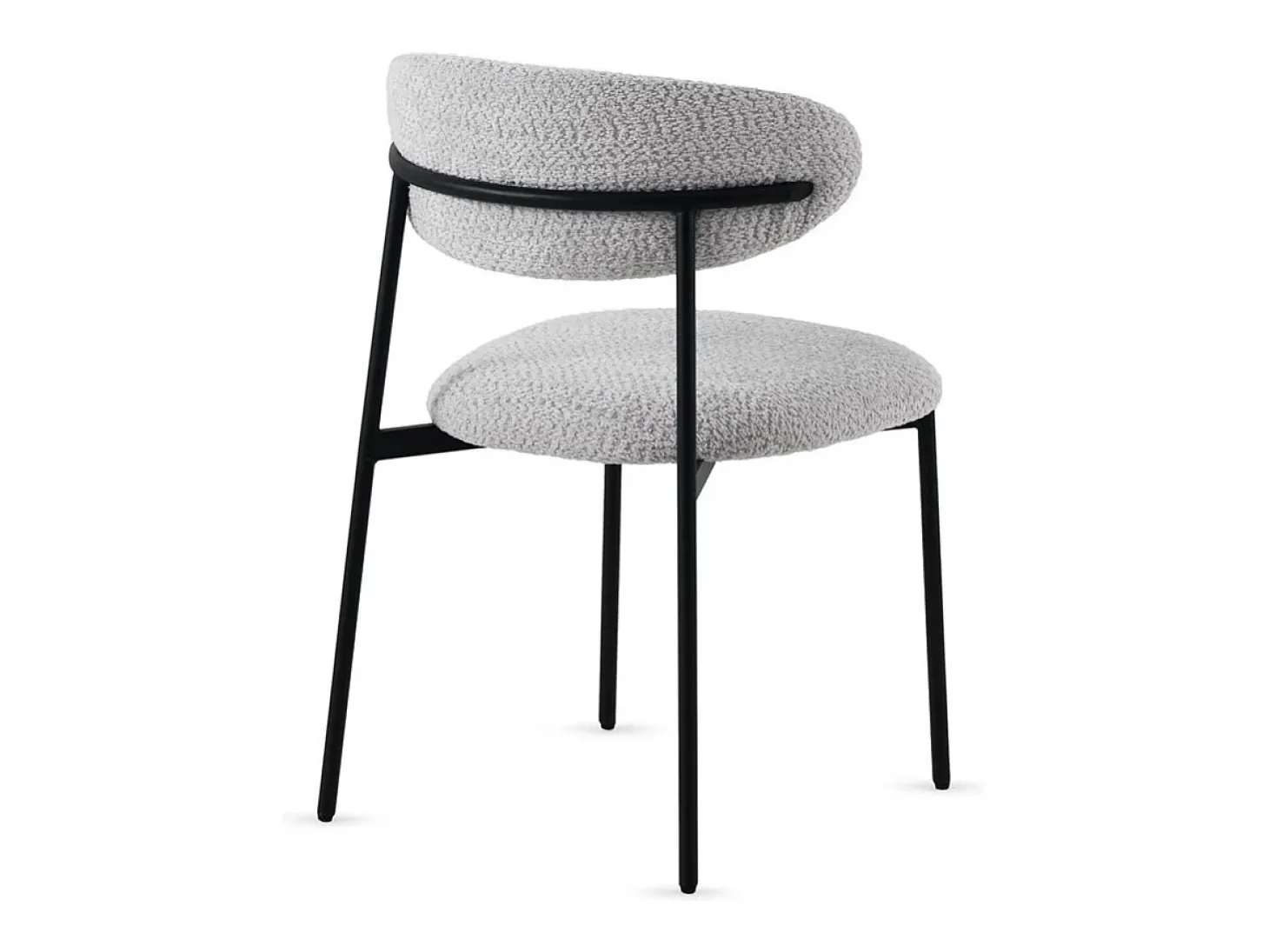 Pack de 4 sillas tapizadas en chenilla color gris claro