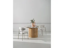 Pack de 4 sillas tapizadas en chenilla color blanco