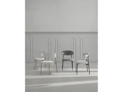 Pack de 4 sillas tapizadas en chenilla color blanco