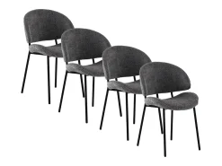 Pack de 4 sillas tapizadas en chenilla color gris oscuro