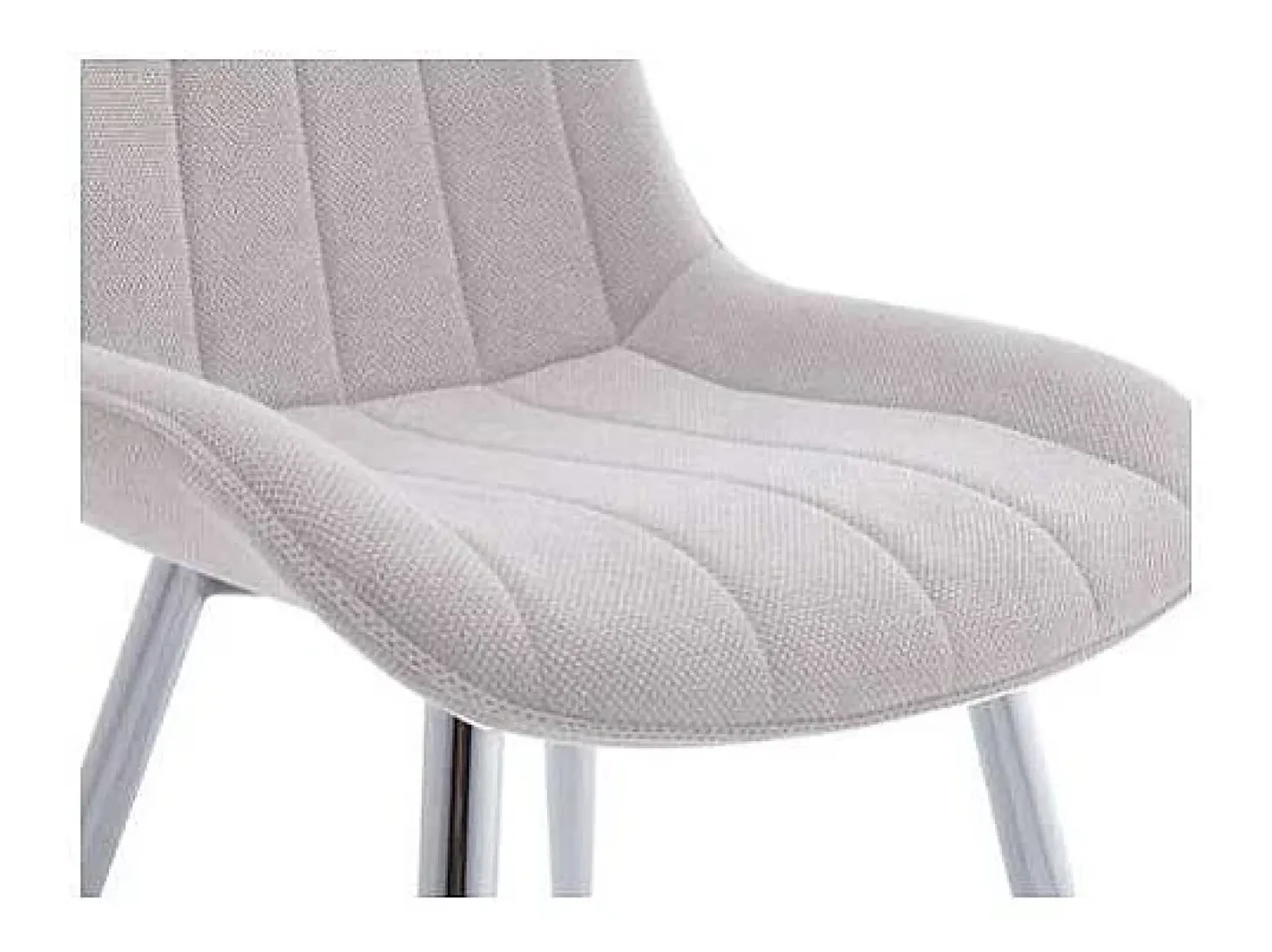 Pack de 4 sillas Altamira tapizadas en tejido beige, patas cromadas. 61cm(ancho ) 87cm(alt