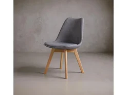 Pack de 4 sillas Bistro asiento acolchado gris Adec