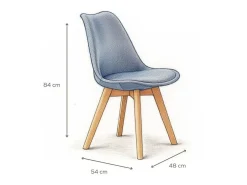 Pack de 4 sillas Bistro asiento acolchado gris Adec