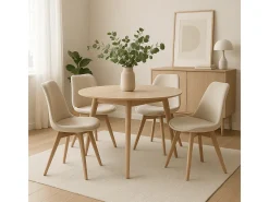 Pack de 4 sillas Bistro asiento acolchado beige Adec