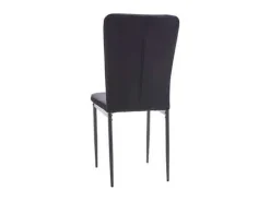 Pack de 6 sillas Cangas tapizadas en tejido velvet negro patas negras. 42cm(ancho ) 92cm(a