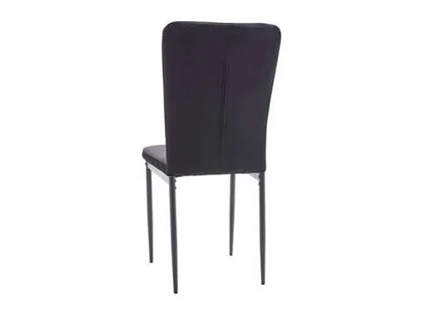 Pack de 6 sillas Cangas tapizadas en tejido velvet negro patas negras. 42cm(ancho ) 92cm(a