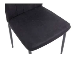 Pack de 6 sillas Cangas tapizadas en tejido velvet negro patas negras. 42cm(ancho ) 92cm(a