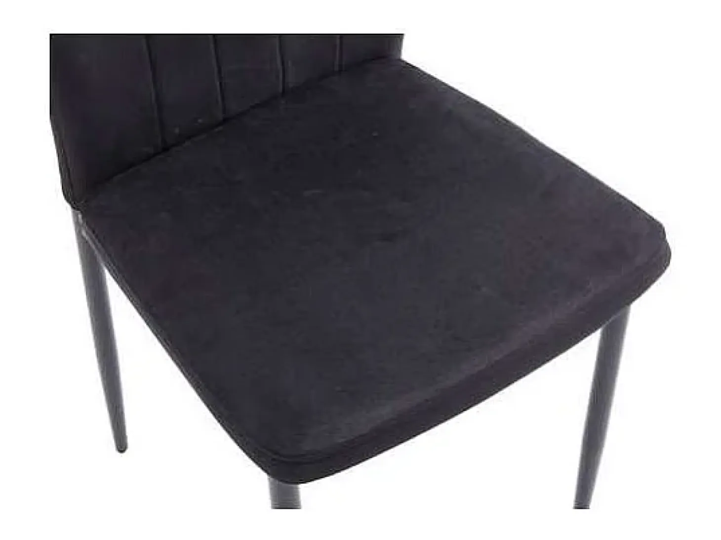 Pack de 6 sillas Cangas tapizadas en tejido velvet negro patas negras. 42cm(ancho ) 92cm(a