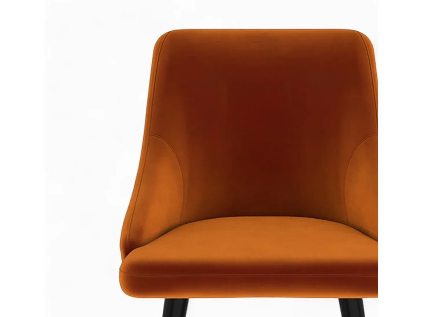 Pack de 4 sillas de bar de terciopelo naranja y amarillo 78 cm - Aristote