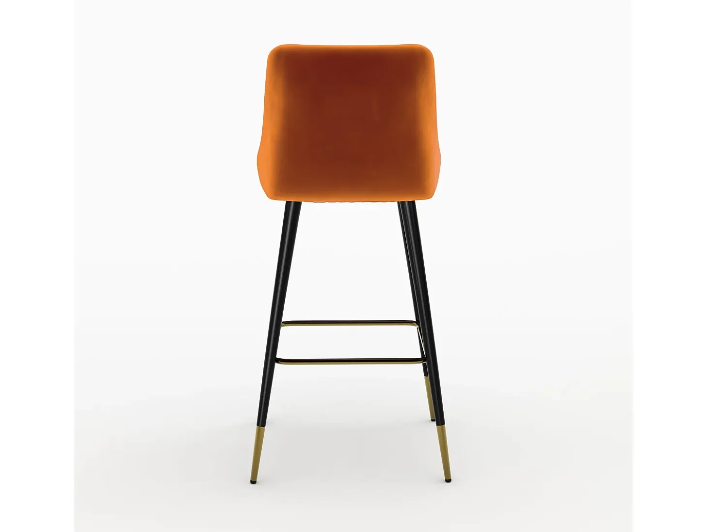 Pack de 4 sillas de bar de terciopelo naranja y amarillo 78 cm - Aristote