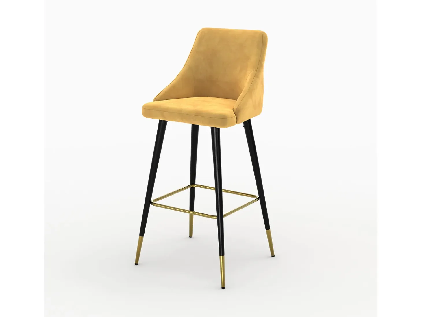 Pack de 4 sillas de bar de terciopelo naranja y amarillo 78 cm - Aristote