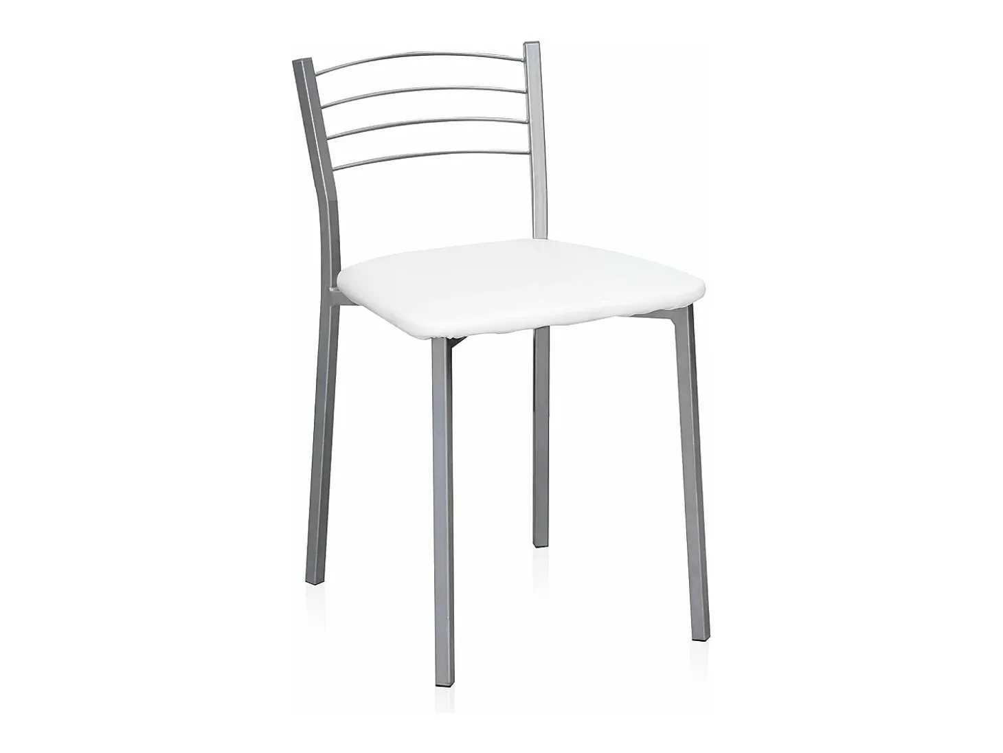 Pack de 4 Sillas de Cocina – Metálicas en Acabado Gris y Blanco, Medidas: 40 cm x 41 cm x 63 cm