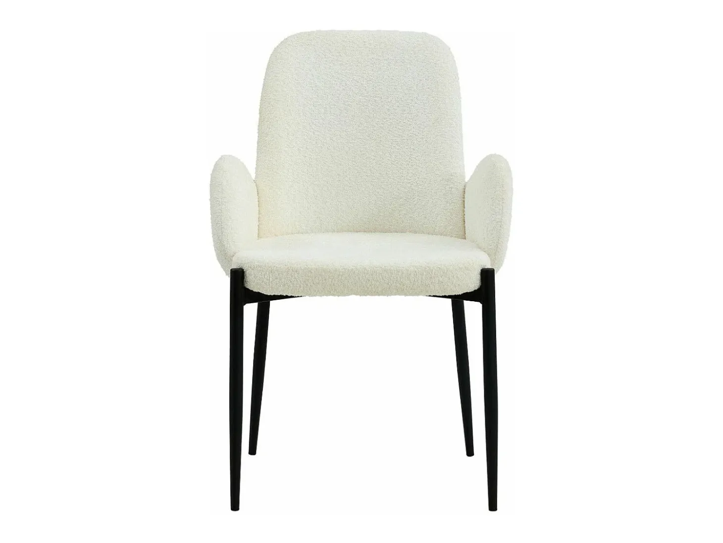 Pack de 2 sillas de comedor de 88x57x60 cm con tapizado borreguito en color blanco Cheryl