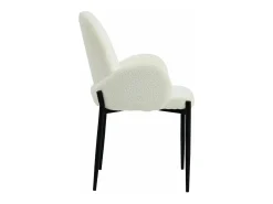 Pack de 2 sillas de comedor de 88x57x60 cm con tapizado borreguito en color blanco Cheryl