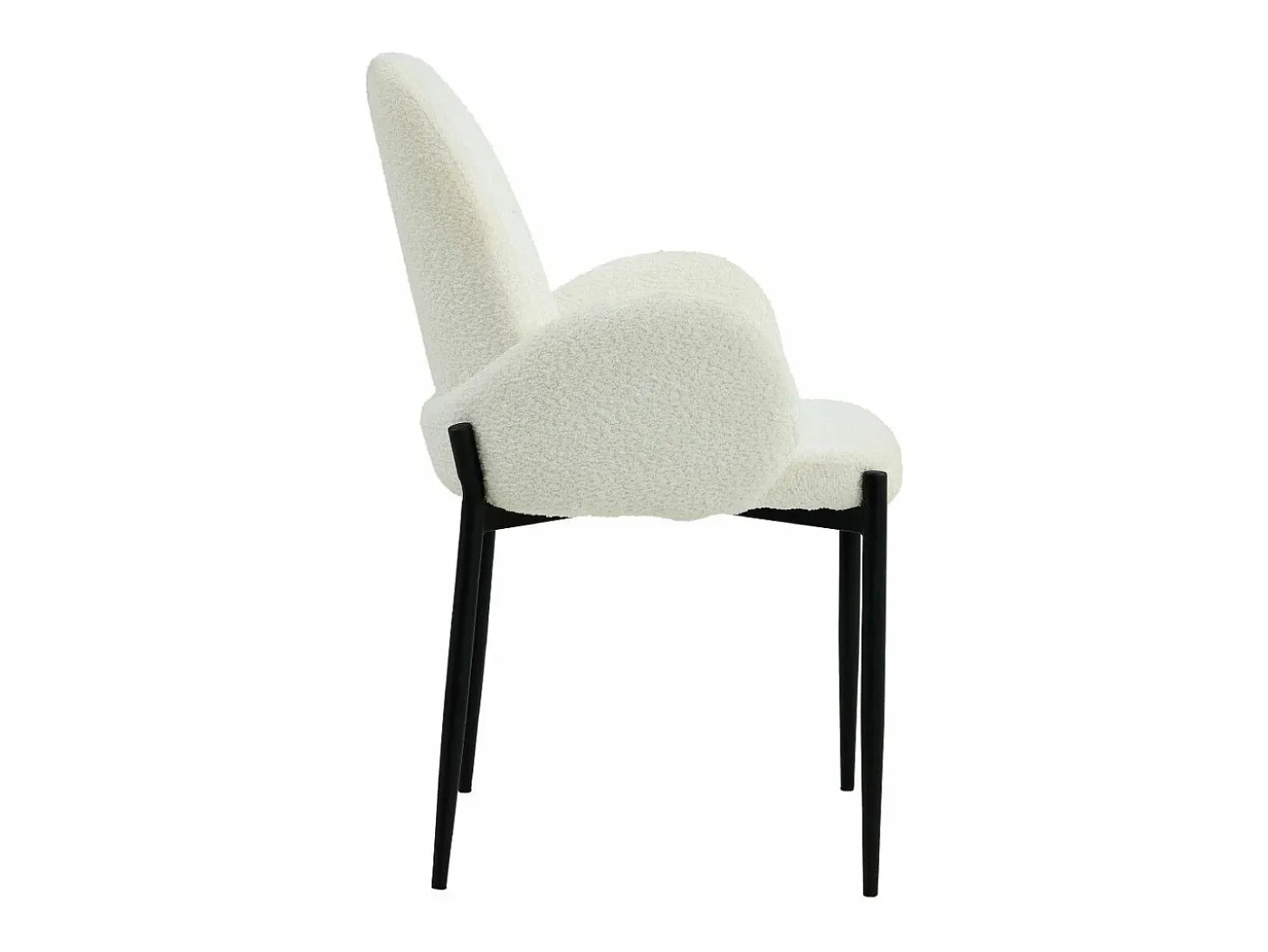 Pack de 2 sillas de comedor de 88x57x60 cm con tapizado borreguito en color blanco Cheryl
