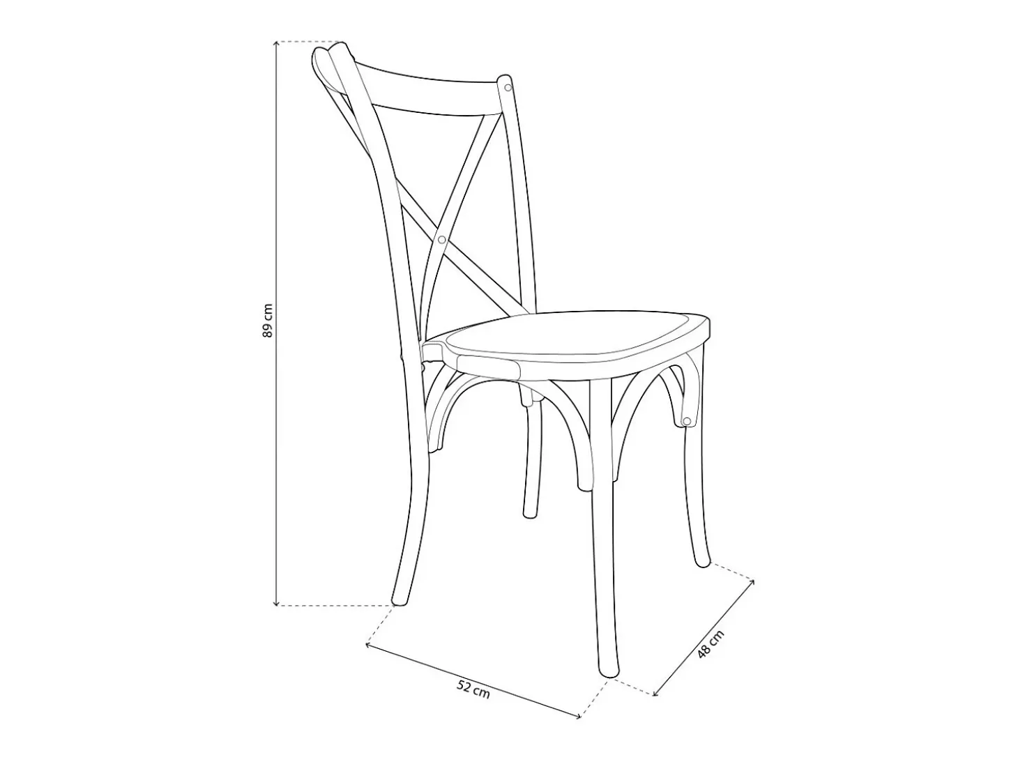 Pack de 2 sillas de comedor Provenza madera sostenible y ratán natural claro Adec