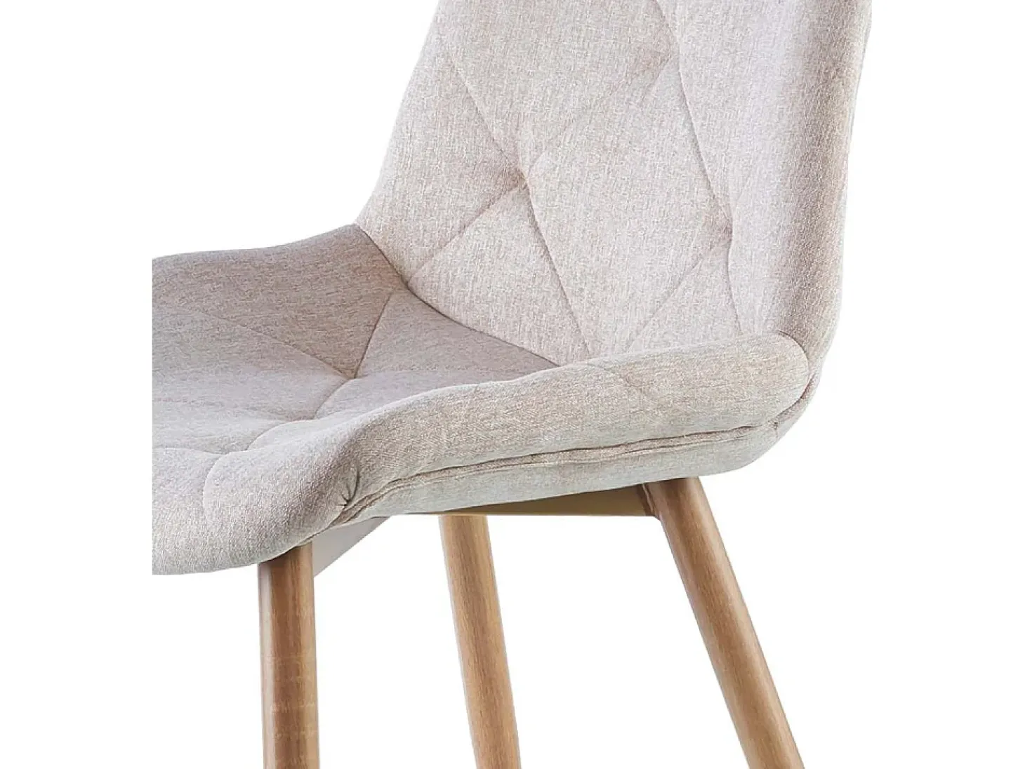 Pack de 4 sillas de comedor de 85x53x61 de tela en beige y patas en color roble Marilyn