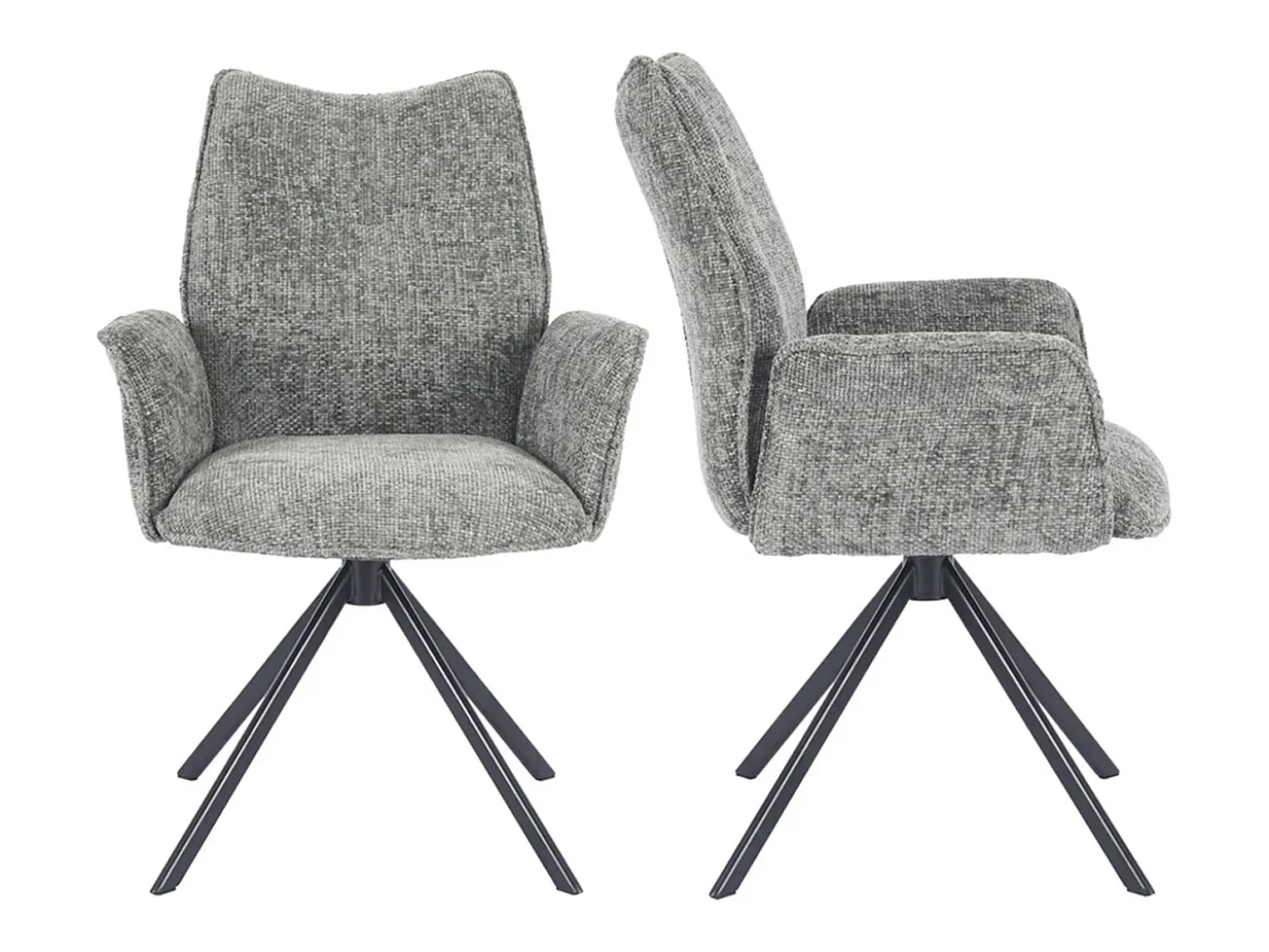Pack de 2 sillas de comedor u oficina de 93x63x62 cm giratorias de tela en musgo Andrea