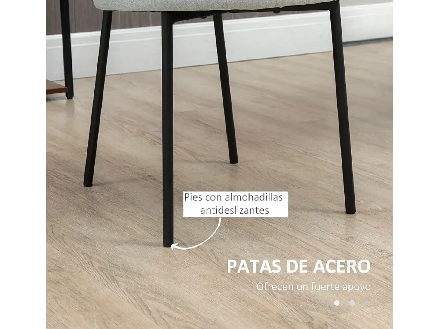 Pack de 2 sillas de comedor Gamma Homcom gris 82x46x59 cm