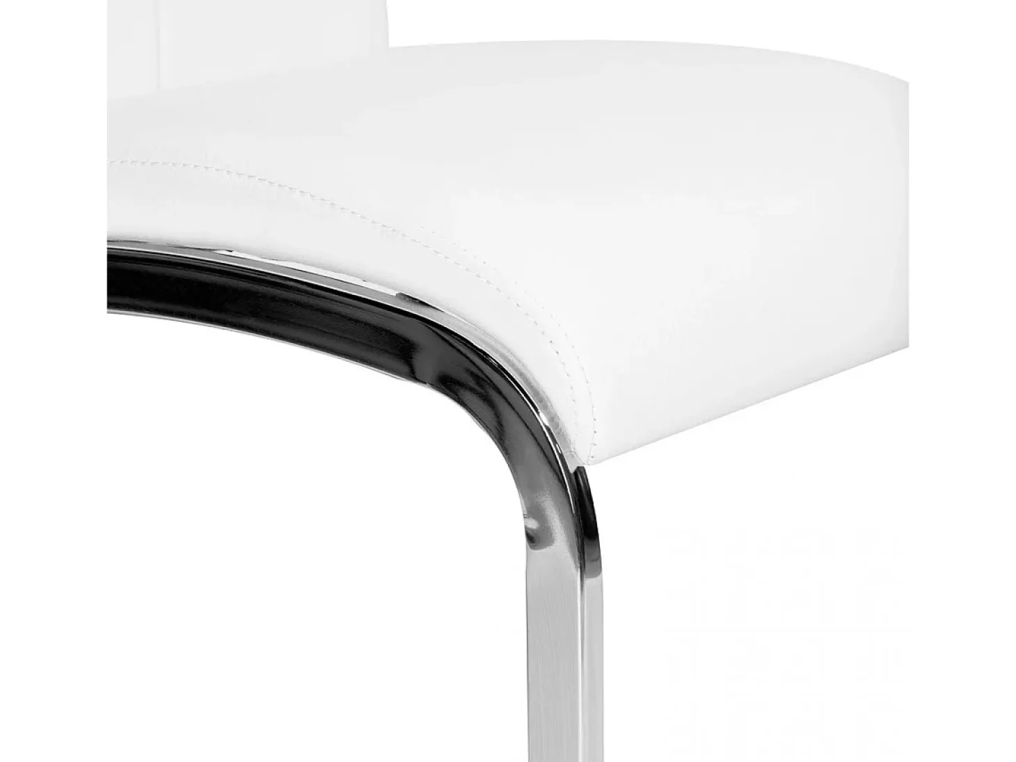 Pack de 4 sillas de comedor Smile estructura metálica símil piel blanco Adec