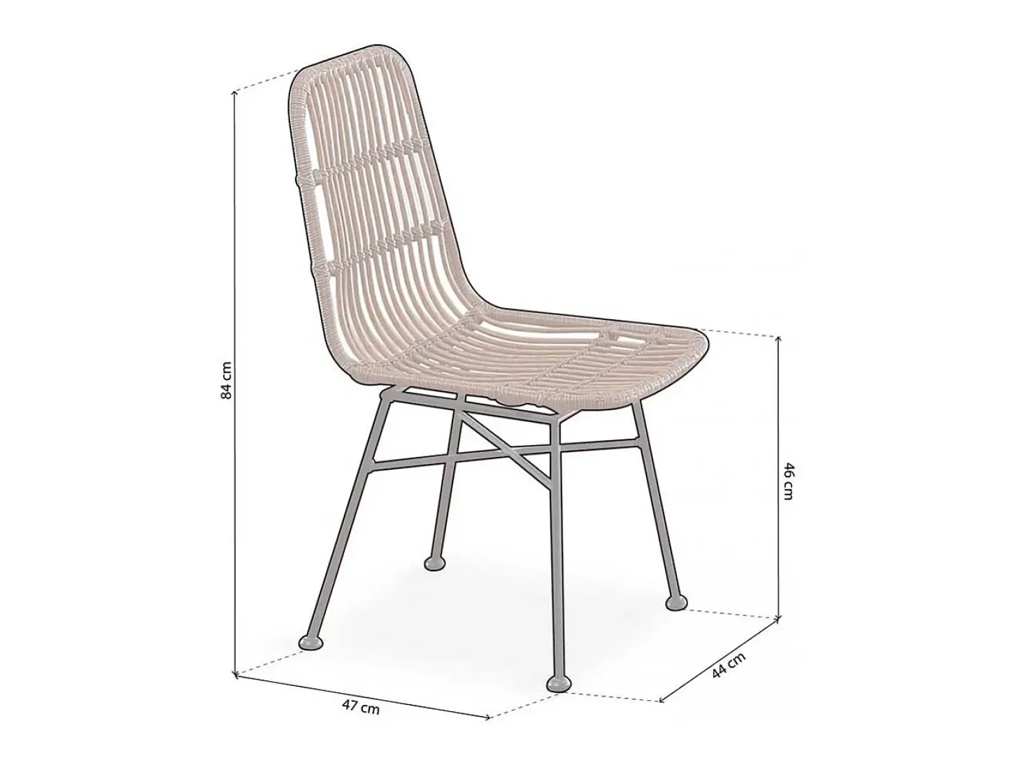 Pack de 4 sillas de comedor Thai ratán marrón/negro Adec