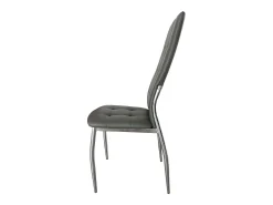 Pack de 4 Sillas de Comedor Salón Laci, Polipiel Cromadas Gris 45x101x51 cm