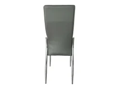 Pack de 4 Sillas de Comedor Salón Laci, Polipiel Cromadas Gris 45x101x51 cm