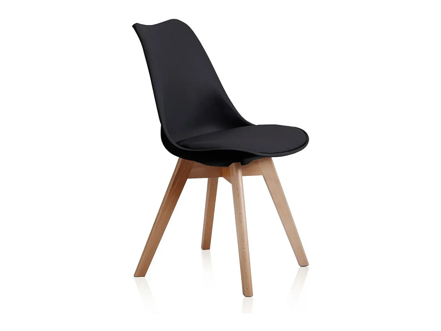 Pack de 4 sillas de comedor Bistro estilo nórdico negro Adec