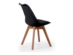Pack de 4 sillas de comedor Bistro estilo nórdico negro Adec