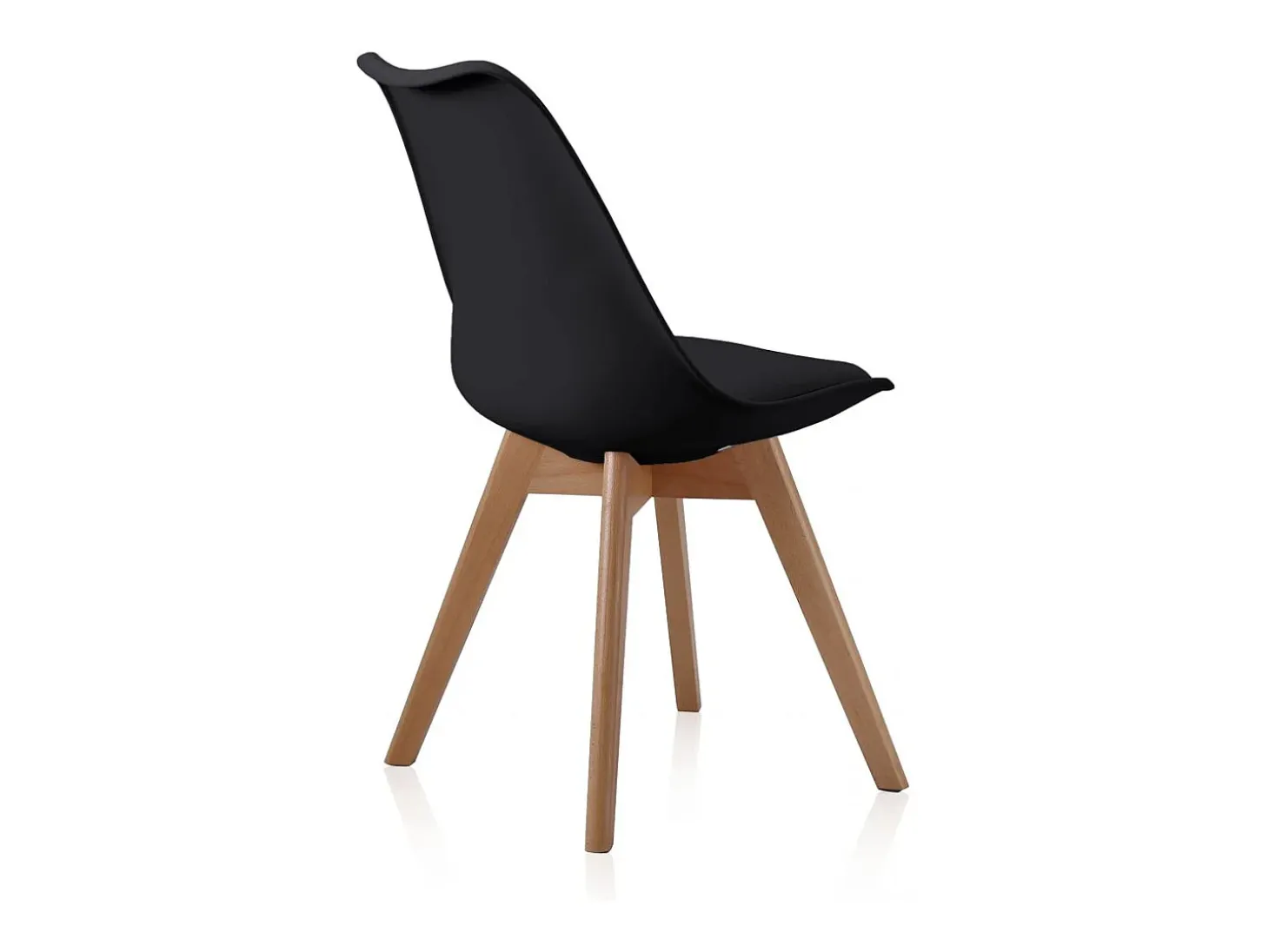 Pack de 4 sillas de comedor Bistro estilo nórdico negro Adec