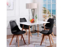 Pack de 4 sillas de comedor Bistro estilo nórdico negro Adec