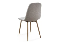 Pack de 4 sillas de comedor de 86x45x54 cm de tela en color gris con patas roble Suiz