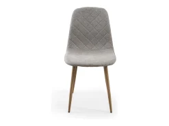 Pack de 4 sillas de comedor de 86x45x54 cm de tela en color gris con patas roble Suiz
